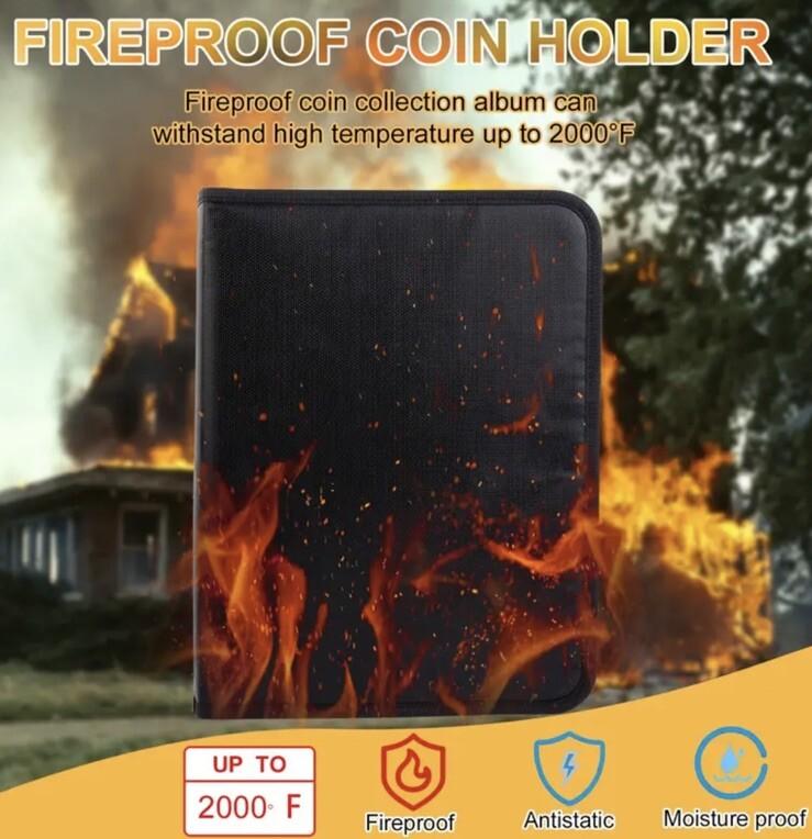 Coin & Banknote Collection Book Holder Album Fireproof & Waterproof - 300 Slots