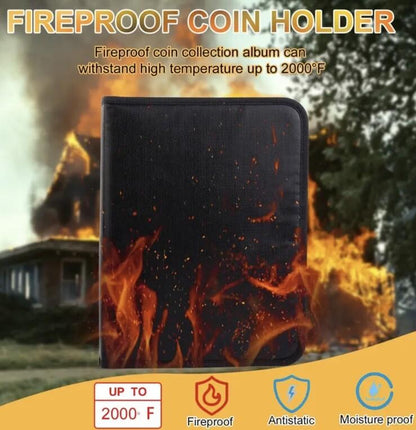 Coin & Banknote Collection Book Holder Album Fireproof & Waterproof - 300 Slots