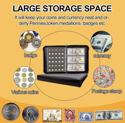 Coin & Banknote Collection Book Holder Album Fireproof & Waterproof - 300 Slots