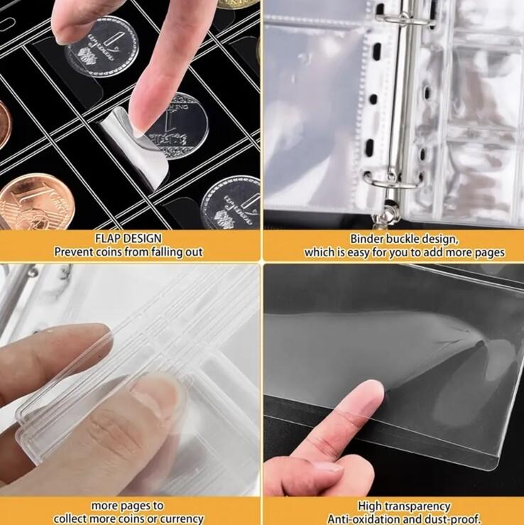 Coin & Banknote Collection Book Holder Album Fireproof & Waterproof - 300 Slots