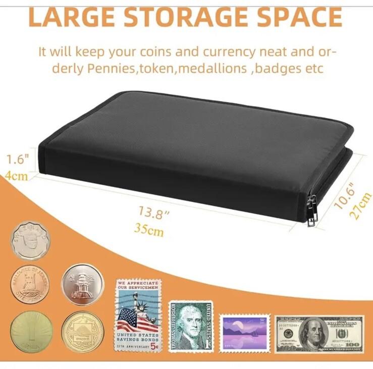 Coin & Banknote Collection Book Holder Album Fireproof & Waterproof - 300 Slots