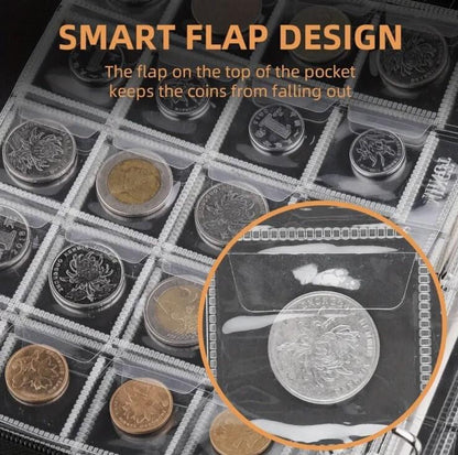 Coin & Banknote Collection Book Holder Album Fireproof & Waterproof - 300 Slots