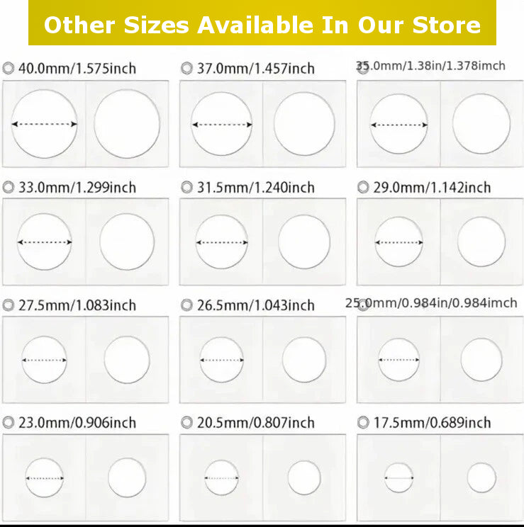 26.5mm Coin 2x2 Flips Holders - UK Stock - Quantity 50 - Other Sizes Available