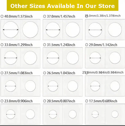 26.5mm Coin 2x2 Flips Holders - UK Stock - Quantity 50 - Other Sizes Available