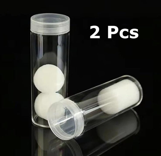 2 x 20mm Coin Storage Tube - Transparent With Screw Lid - Other Sizes Available