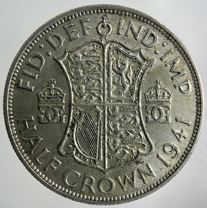 1941 George VI Half-Crown Silver Coin | Fine Collectable Grade