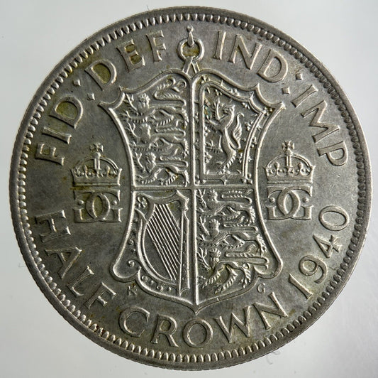 1940 George VI Half-Crown Silver Coin | Fine Collectable Grade