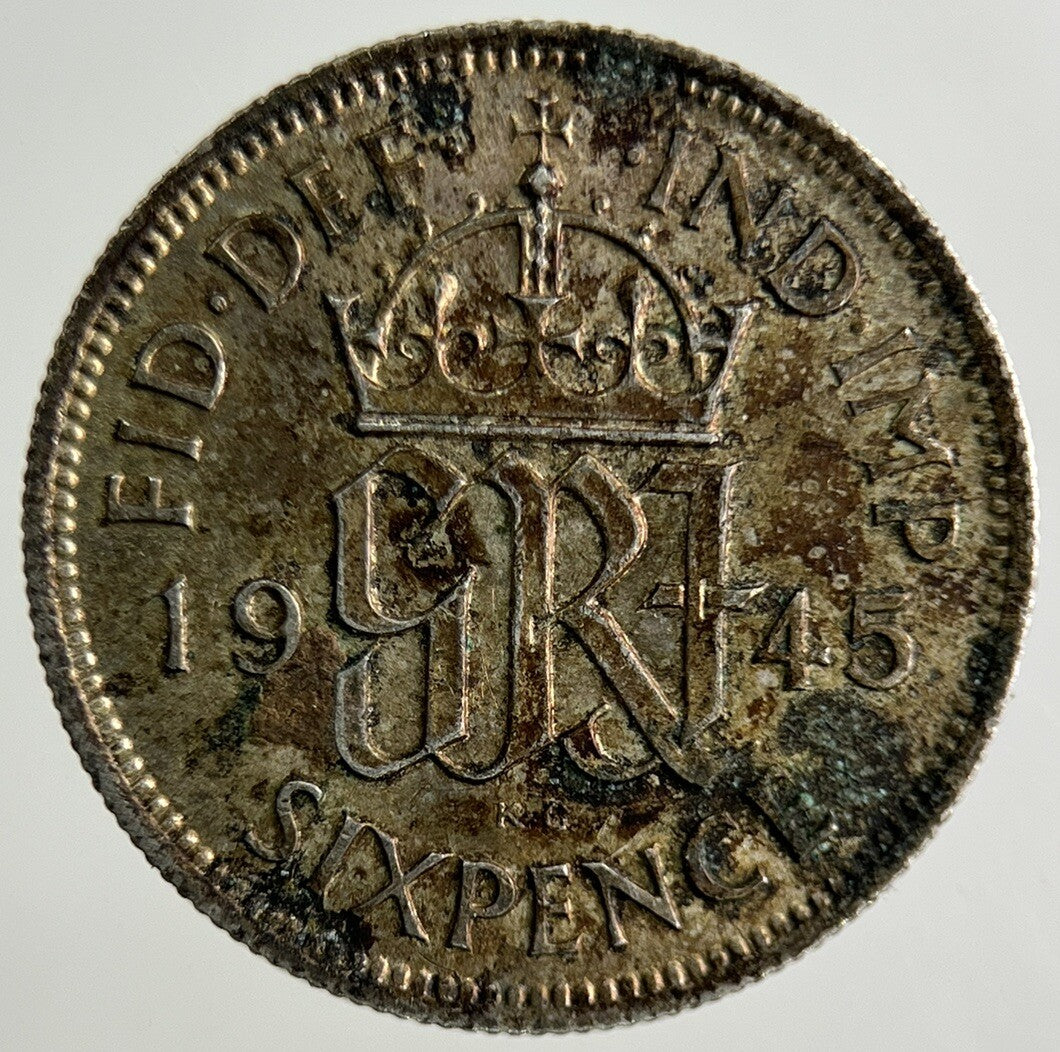1945 George VI Sixpence Silver Coin | Fine Collectable Grade