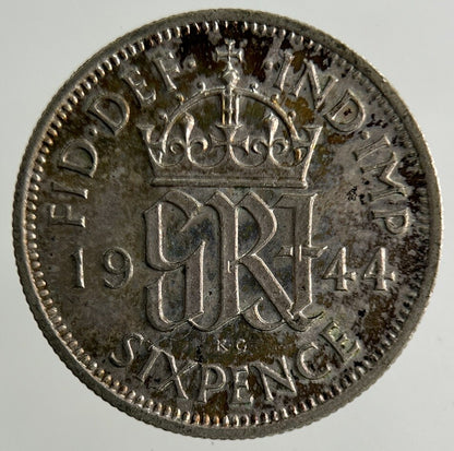 1944 George VI Sixpence Silver Coin | Fine Collectable Grade