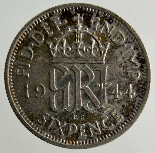 1944 George VI Sixpence Silver Coin | Fine Collectable Grade