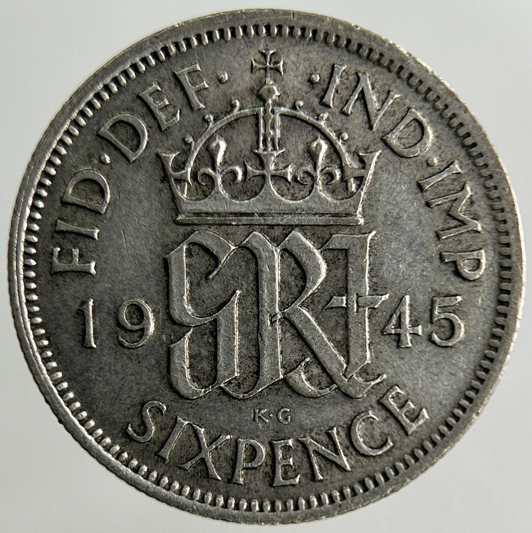 1945 George VI Sixpence Silver Coin | Fine Collectable Grade