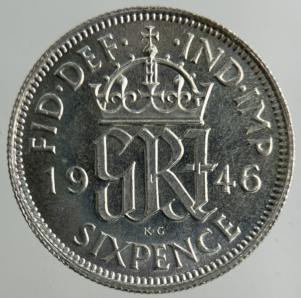 1946 George VI Sixpence Silver Coin | Very High Grade