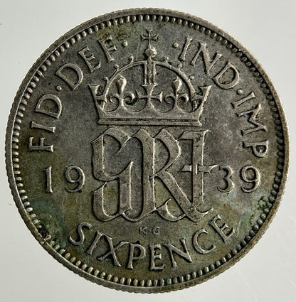 1939 George VI Sixpence Silver Coin | Fine Collectable Grade
