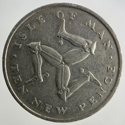 1975 Isle Of Man 10p Ten-Pence Coin | Fine Collectable Grade