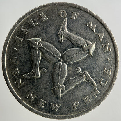 1975 Isle Of Man 10p Ten-Pence Coin | Fine Collectable Grade