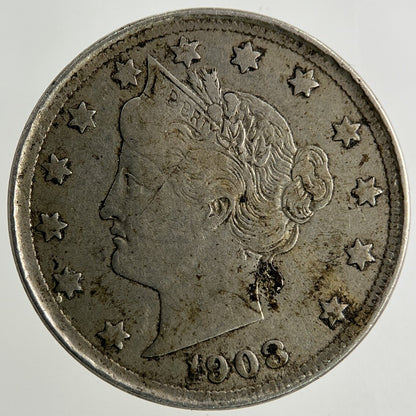 1903 US USA 5 V Cents Nickel Coin | Fine Collectable Grade