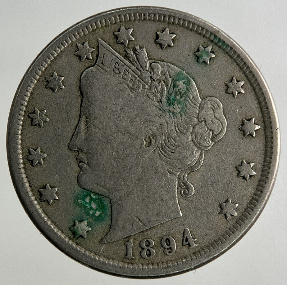 1894 US USA 5 V Cents Nickel Coin | Fine Collectable Grade