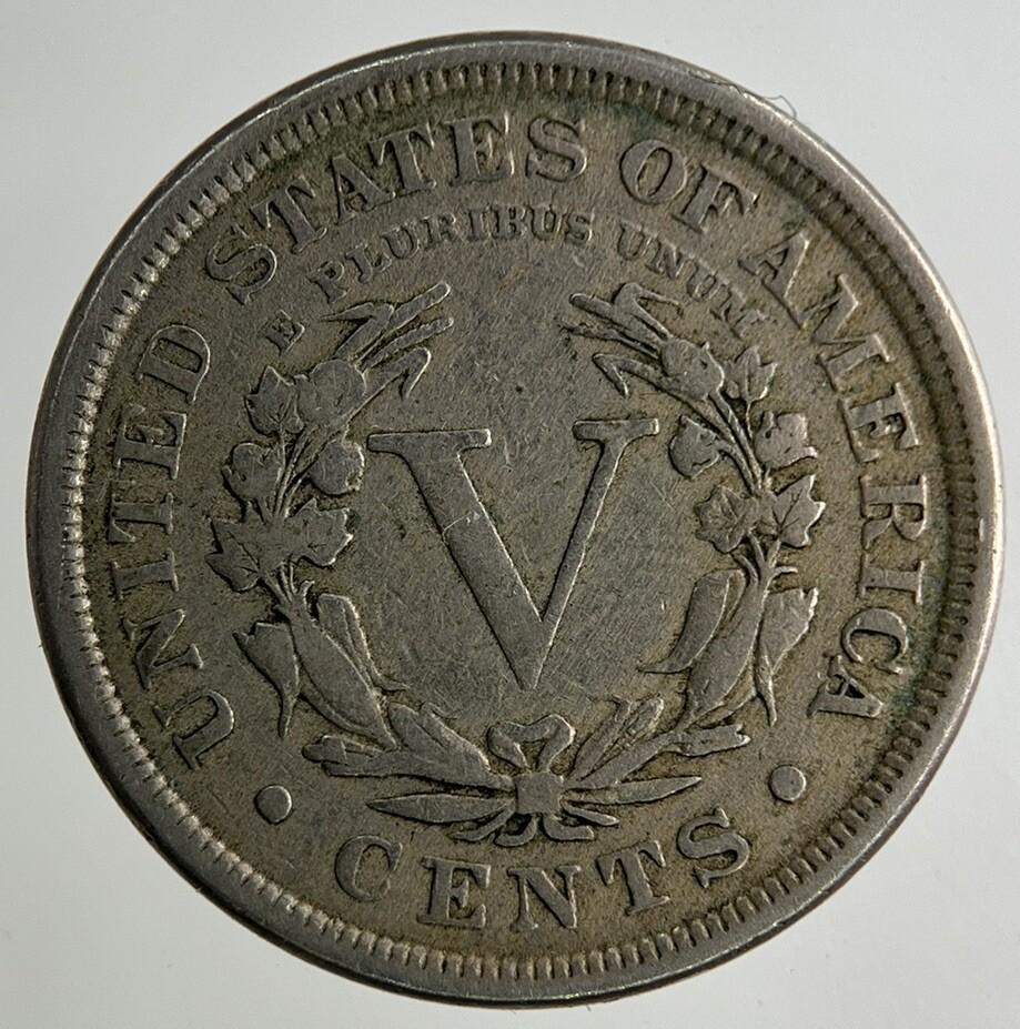 1894 US USA 5 V Cents Nickel Coin | Fine Collectable Grade