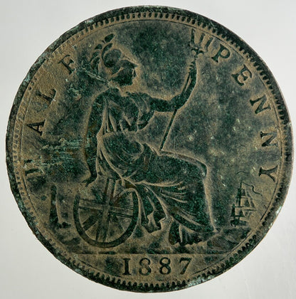 1887 Victoria Half-Penny Coin | Fine Collectable Grade