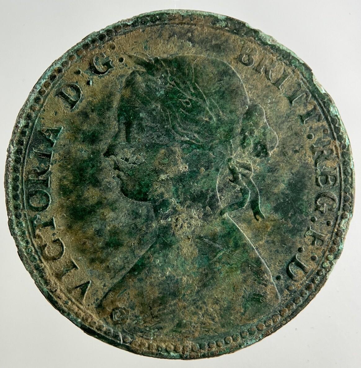 1860 Victoria Half-Penny Coin | Fine Collectable Grade