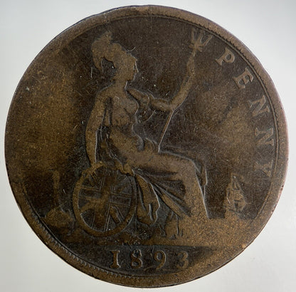 1893 Victoria One Penny Coin | Collectable Grade