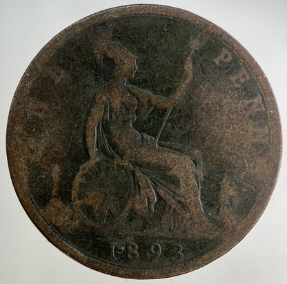 1893 Victoria One Penny Coin | Collectable Grade