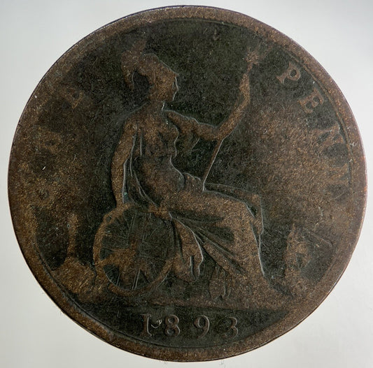 1893 Victoria One Penny Coin | Collectable Grade