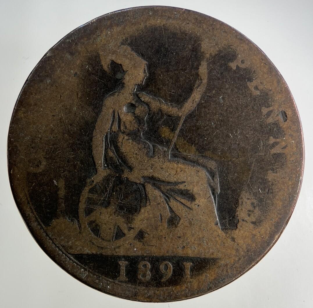 1891 Victoria One Penny Coin | Collectable Grade