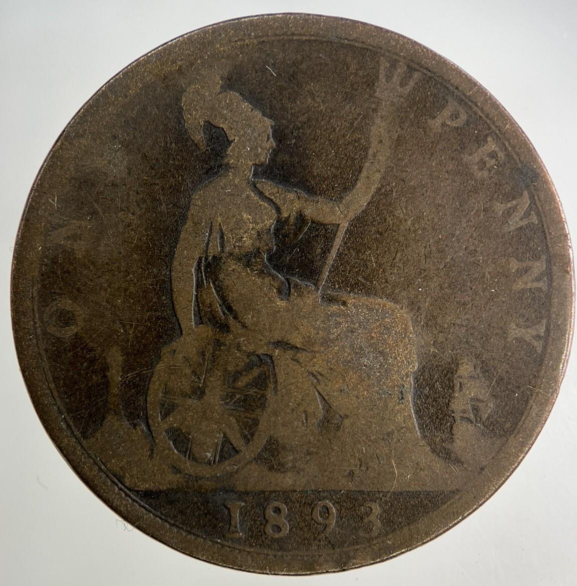 1893 Victoria One Penny Coin | Collectable Grade