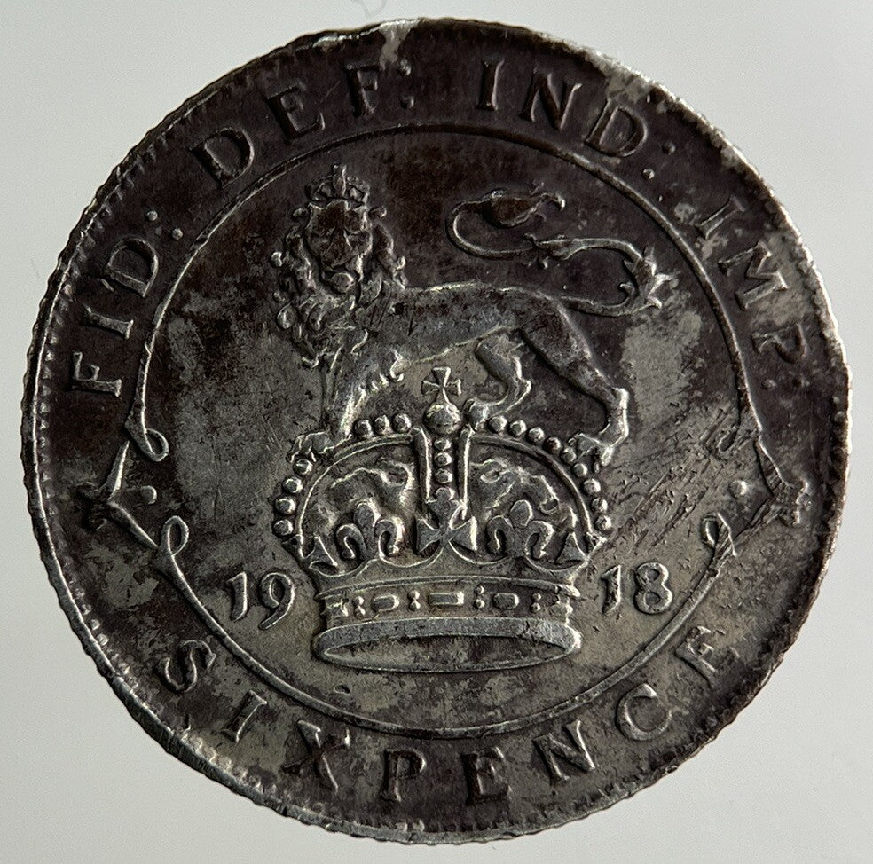 1918 George V Sixpence Silver Coin | Fine Collectable Grade