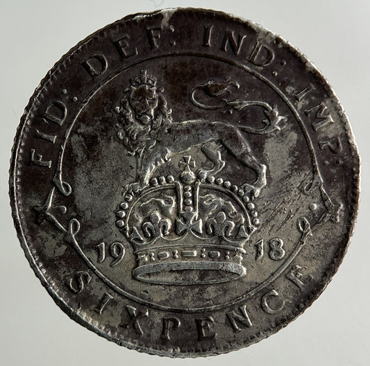 1918 George V Sixpence Silver Coin | Fine Collectable Grade