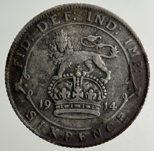 1914 George V Sixpence Silver Coin | Fine Collectable Grade