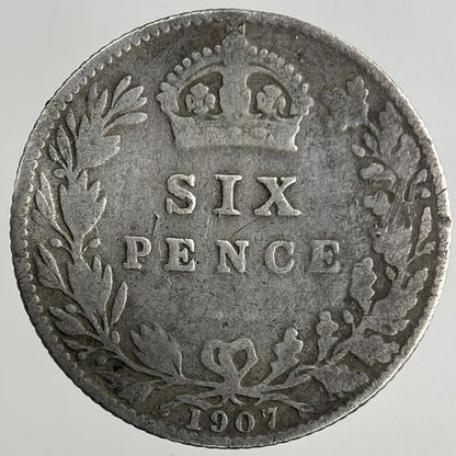 1907 Edward VII Sixpence Silver Coin | Collectable Grade