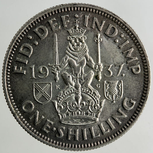 1937 George VI Shilling Silver Coin | Very High Grade