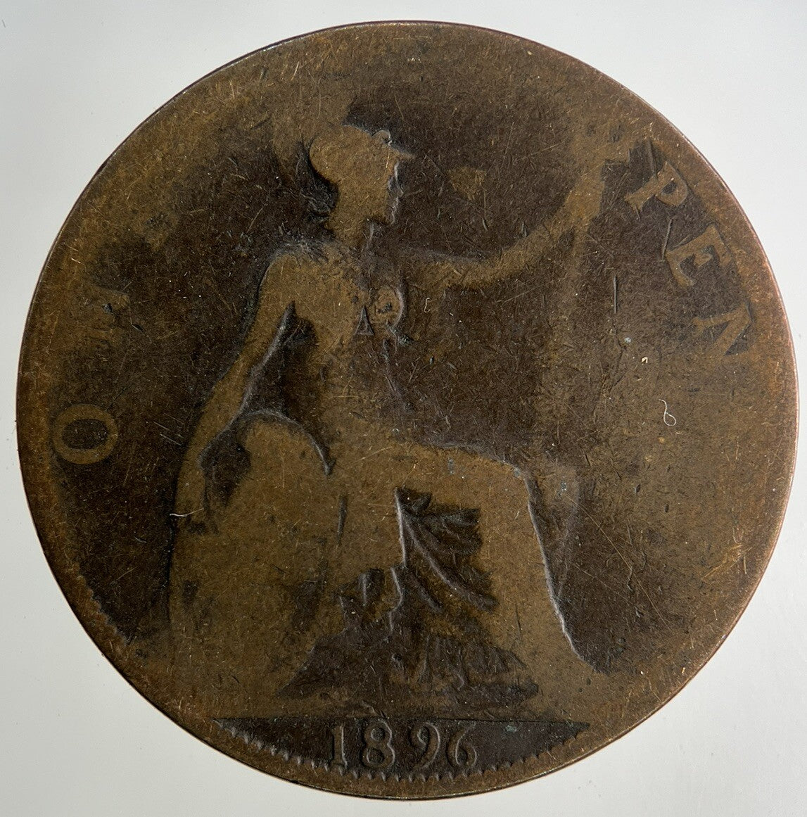 1896 Victoria One Penny Coin | Fair Grade