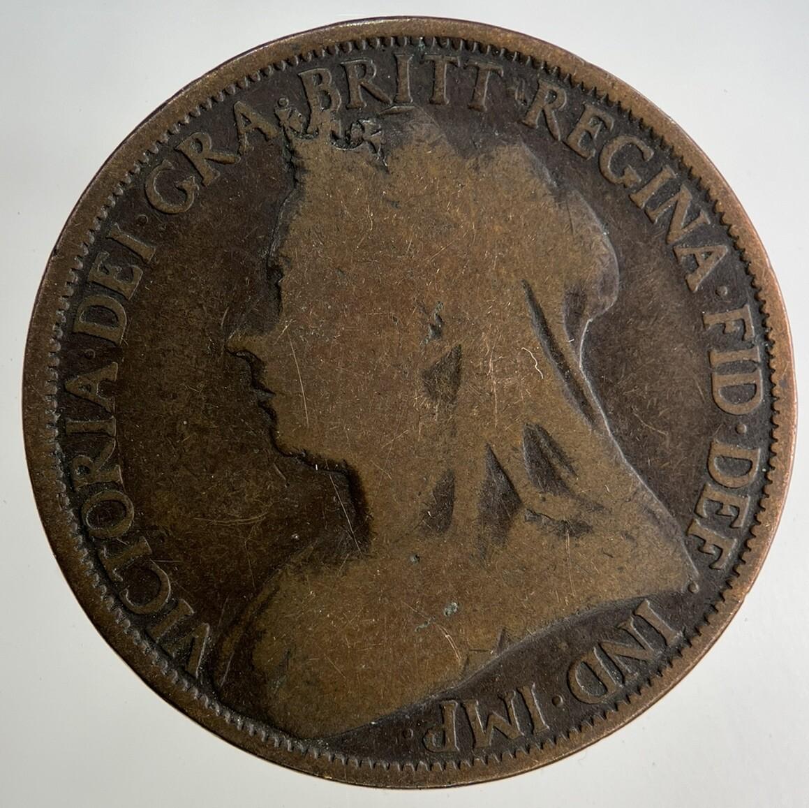 1896 Victoria One Penny Coin | Fair Grade