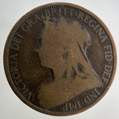 1896 Victoria One Penny Coin | Fair Grade