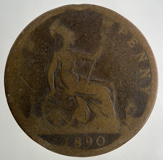 1890 Victoria One Penny Coin | Fair Grade