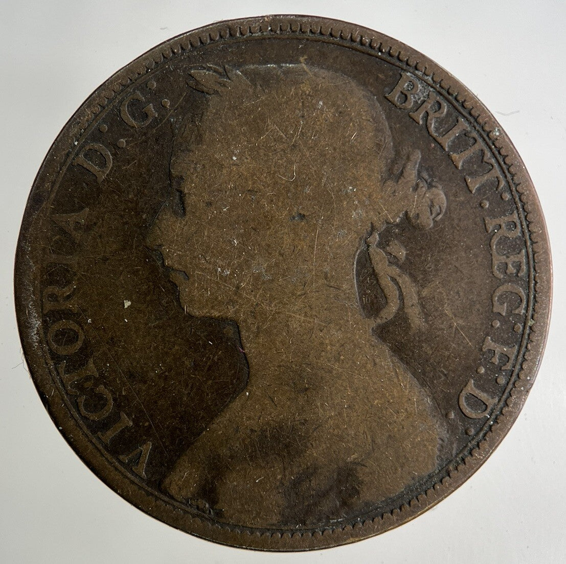 1890 Victoria One Penny Coin | Fair Grade