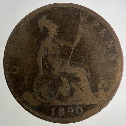 1890 Victoria One Penny Coin | Fair Grade
