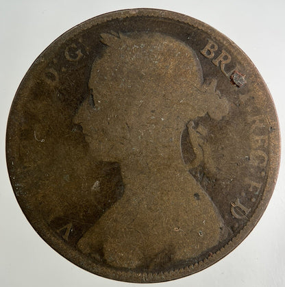 1887 Victoria One Penny Coin | Fair Grade