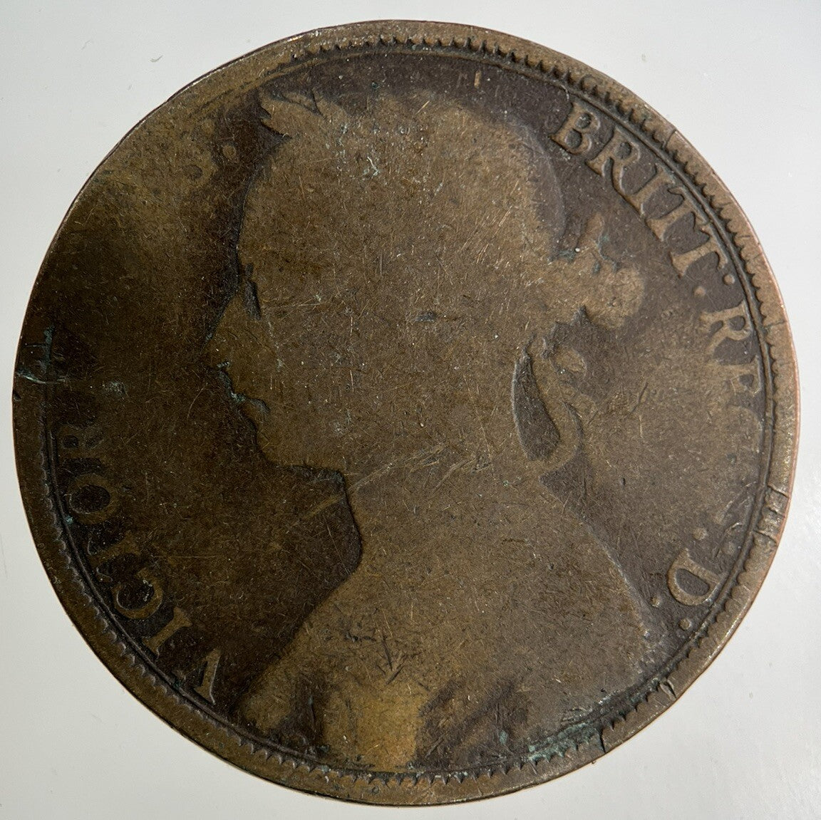 1890 Victoria One Penny Coin | Fair Grade