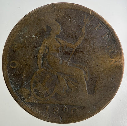 1890 Victoria One Penny Coin | Fair Grade