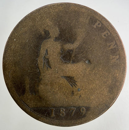 1879 Victoria One Penny Coin | Worn Grade