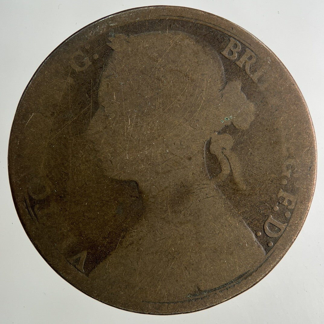 1879 Victoria One Penny Coin | Worn Grade