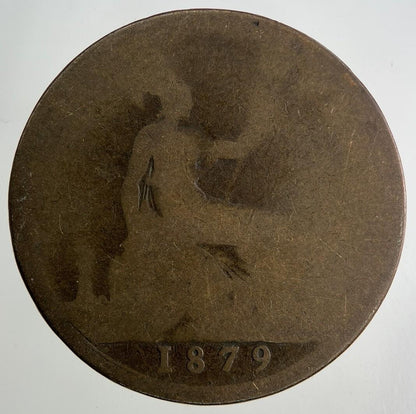 1879 Victoria One Penny Coin | Worn Grade