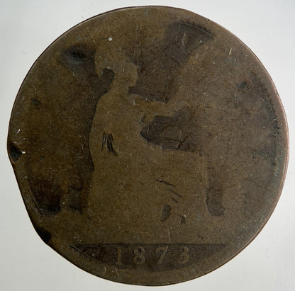 1873 Victoria One Penny Coin | Worn Grad