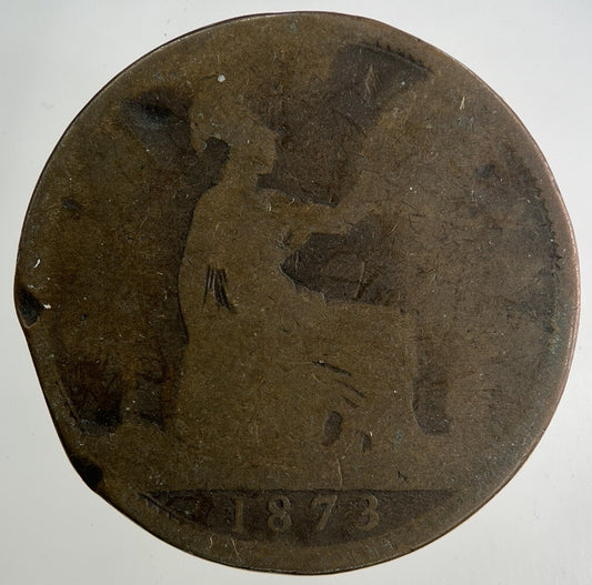1873 Victoria One Penny Coin | Worn Grad