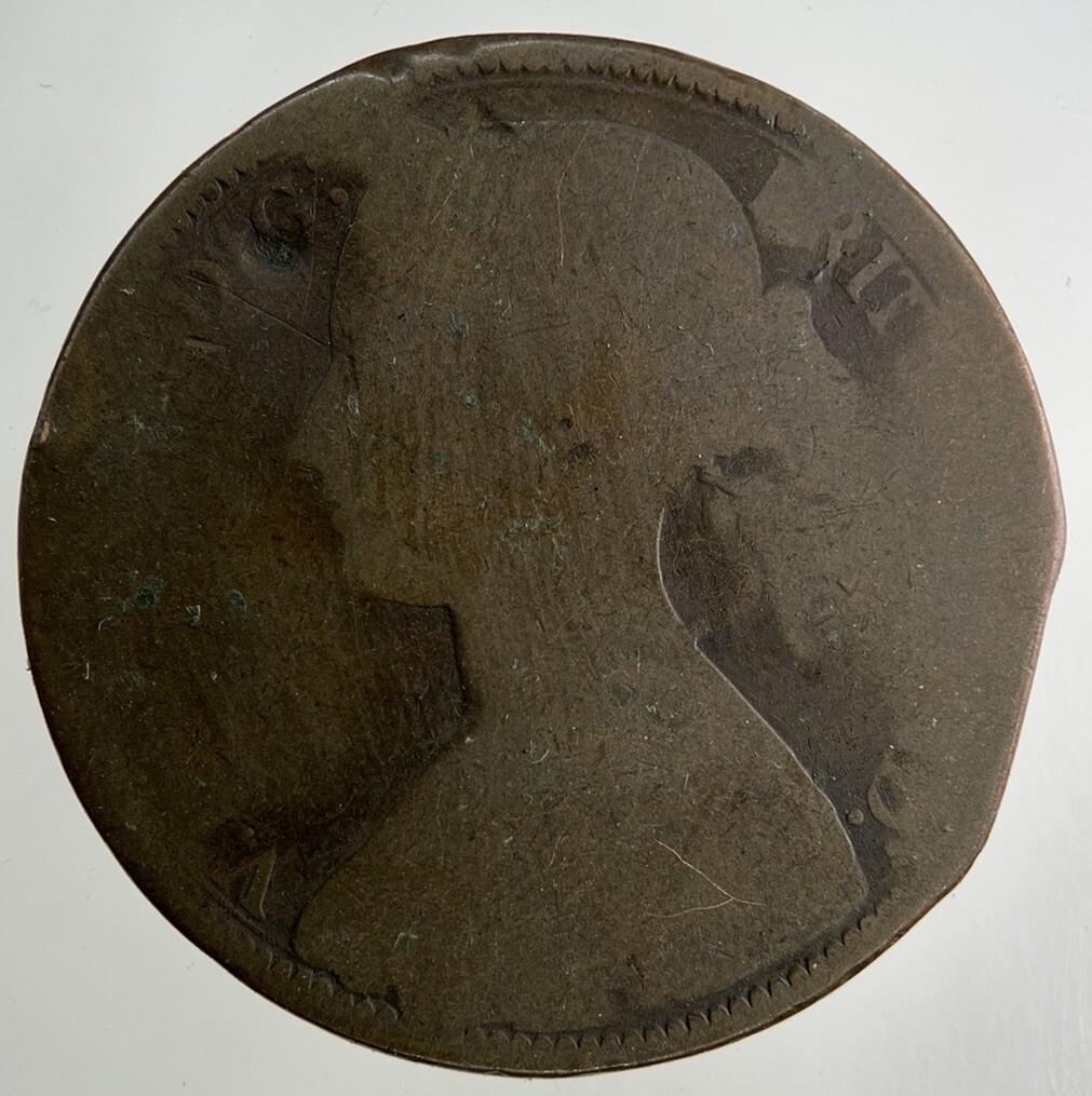 1873 Victoria One Penny Coin | Worn Grad