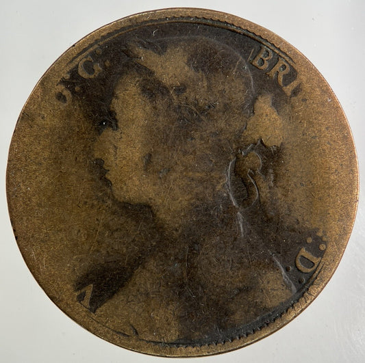 1881 Victoria One Penny Coin | Worn Grade